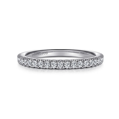 14K White Gold Diamond Wedding Band