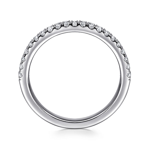 14K White Gold Diamond Wedding Band