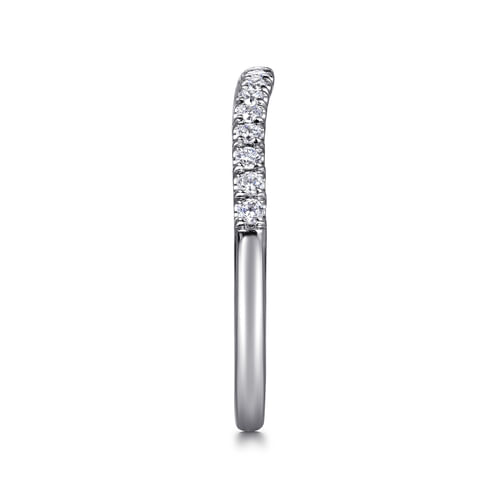 14K White Gold Diamond Wedding Band