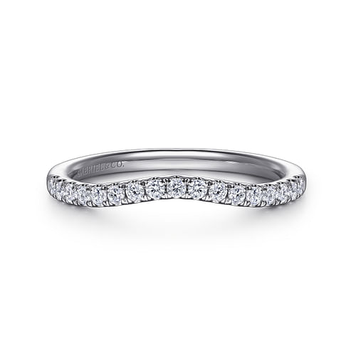 14K White Gold Diamond Wedding Band