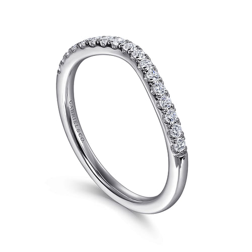 14K White Gold Diamond Wedding Band