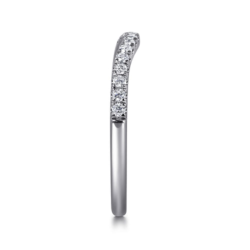 14K White Gold Diamond Wedding Band