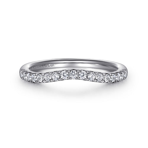 14K White Gold Diamond Wedding Band