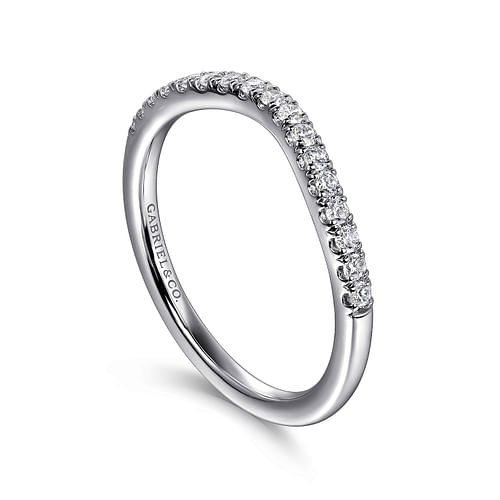 14K White Gold Diamond Wedding Band