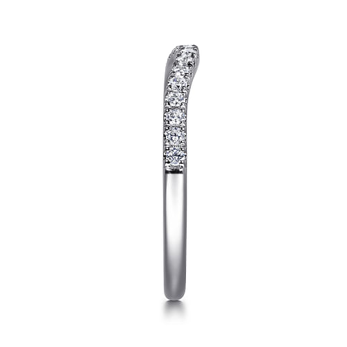 14K White Gold Diamond Wedding Band