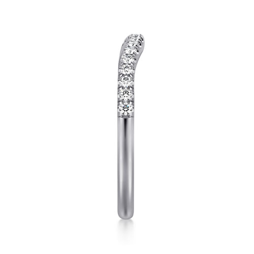 14K White Gold Diamond Wedding Band
