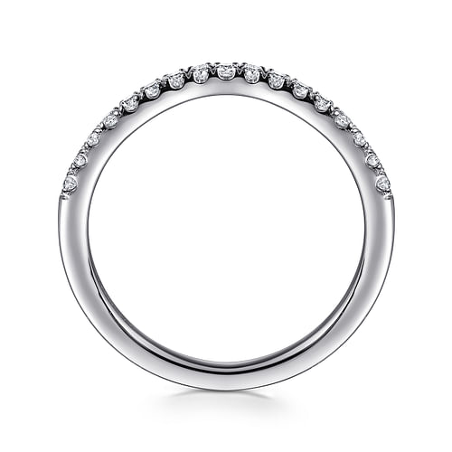 14K White Gold Diamond Wedding Band