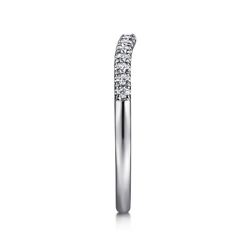 14K White Gold Diamond Wedding Band