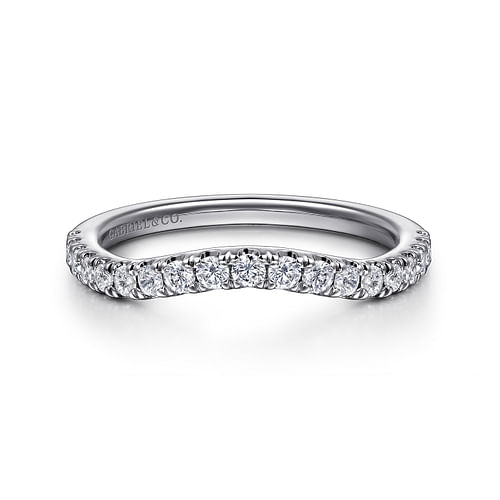 14K White Gold Diamond Wedding Band