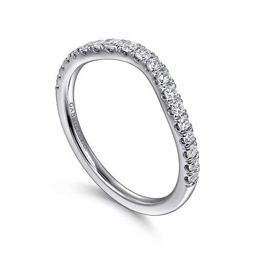 14K White Gold Diamond Wedding Band