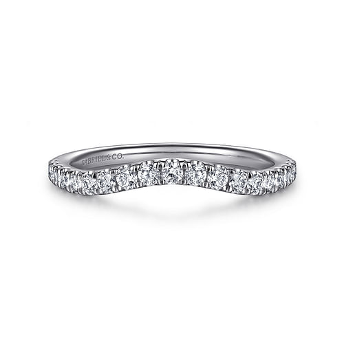 14K White Gold Diamond Wedding Band