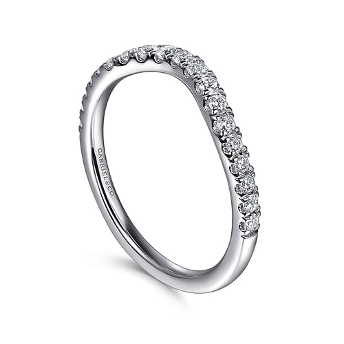 14K White Gold Diamond Wedding Band