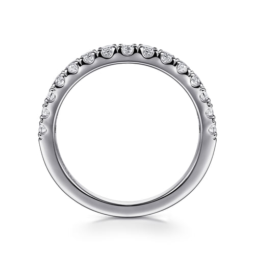14K White Gold Diamond Wedding Band