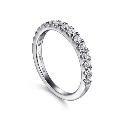 14K White Gold Diamond Wedding Band