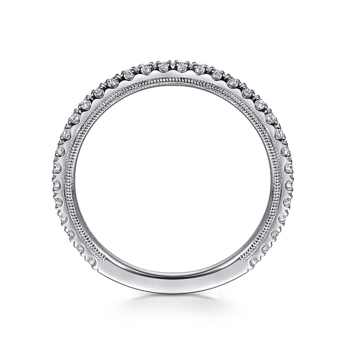 14K White Gold Diamond Wedding Band