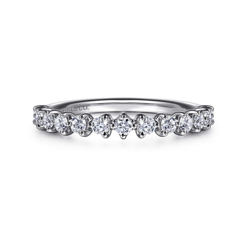 14K White Gold Diamond Wedding Band
