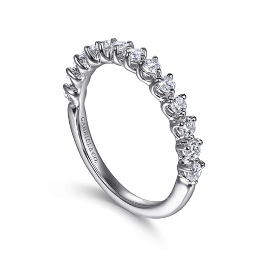 14K White Gold Diamond Wedding Band