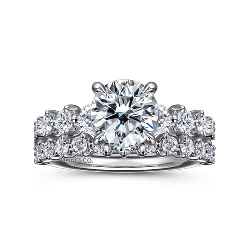 14K White Gold Diamond Wedding Band