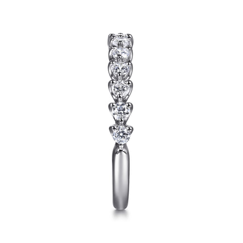 14K White Gold Diamond Wedding Band