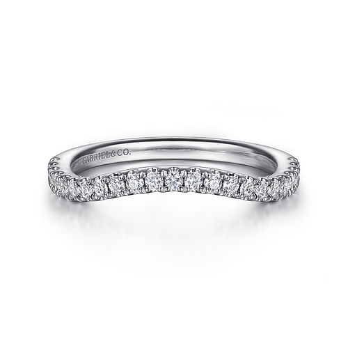 14K White Gold Diamond Wedding Band