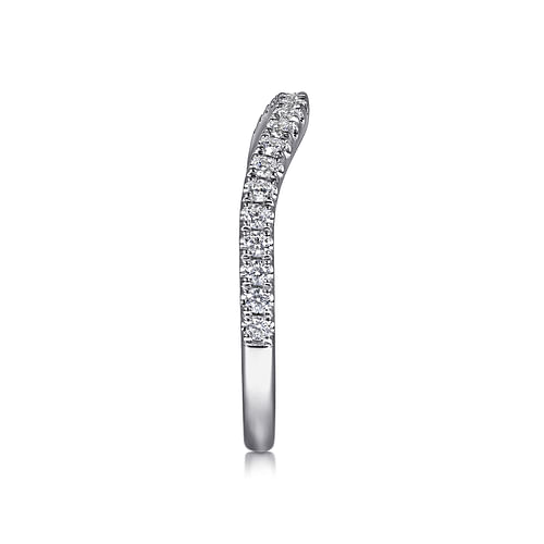 14K White Gold Diamond Wedding Band