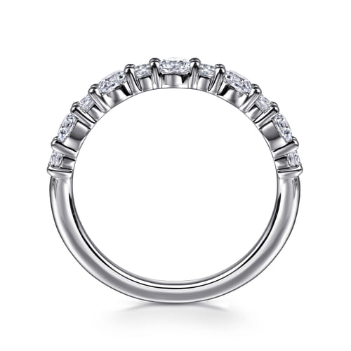 14K White Gold Diamond Wedding Band