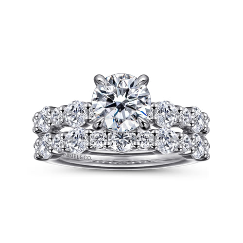 14K White Gold Diamond Wedding Band