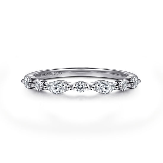 Gabriel - 14K White Gold Diamond Wedding Band