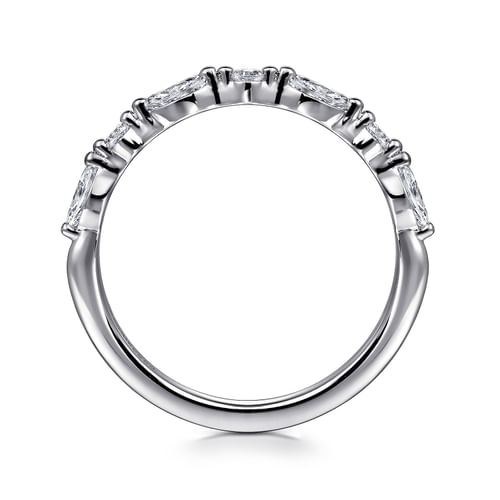 14K White Gold Diamond Wedding Band