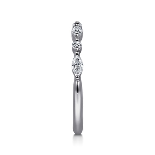 14K White Gold Diamond Wedding Band