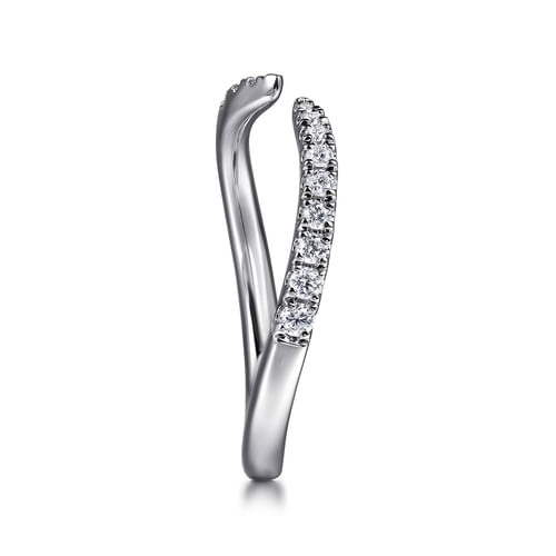 14K White Gold Diamond Wedding Band