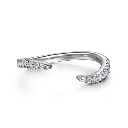 14K White Gold Diamond Wedding Band