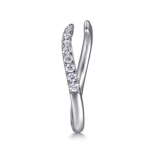14K White Gold Diamond Wedding Band