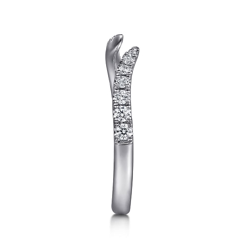 14K White Gold Diamond Wedding Band
