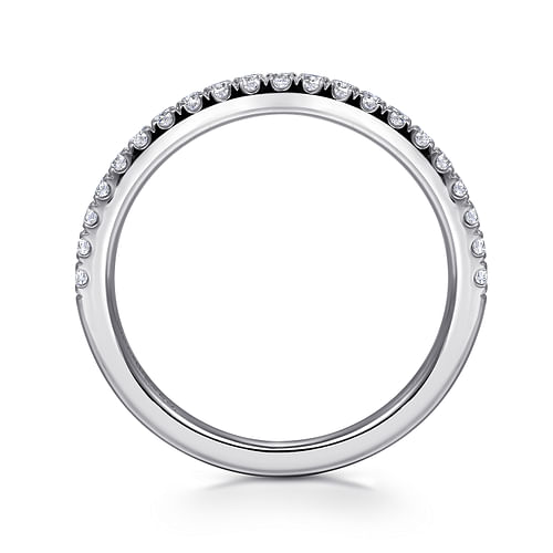 14K White Gold Diamond Wedding Band