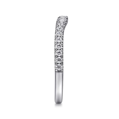 14K White Gold Diamond Wedding Band