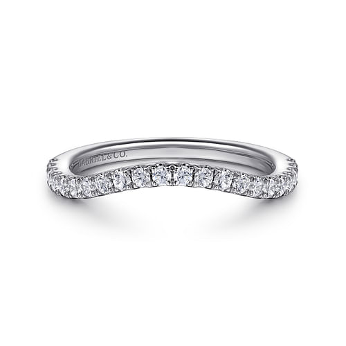 14K White Gold Diamond Wedding Band