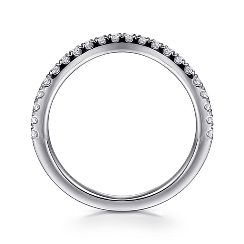 14K White Gold Diamond Wedding Band