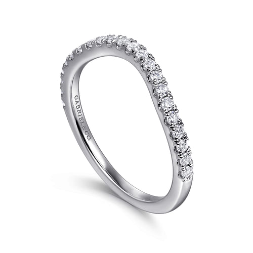 14K White Gold Diamond Wedding Band