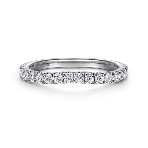 14K White Gold Diamond Wedding Band