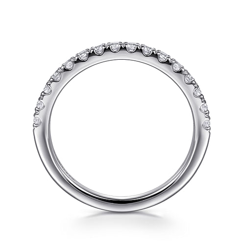 14K White Gold Diamond Wedding Band