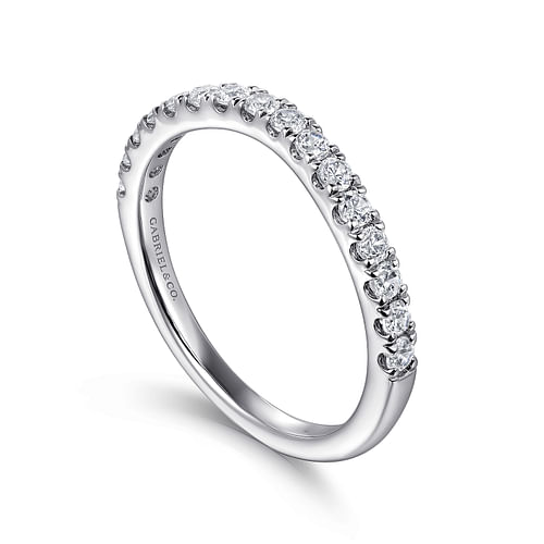 14K White Gold Diamond Wedding Band