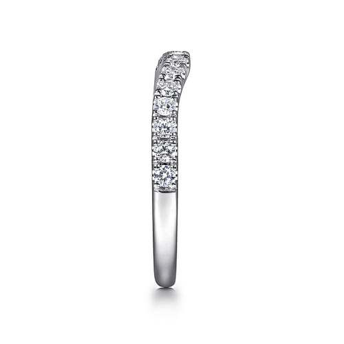 14K White Gold Diamond Wedding Band