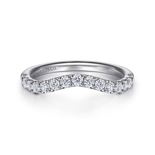 14K White Gold Diamond Wedding Band