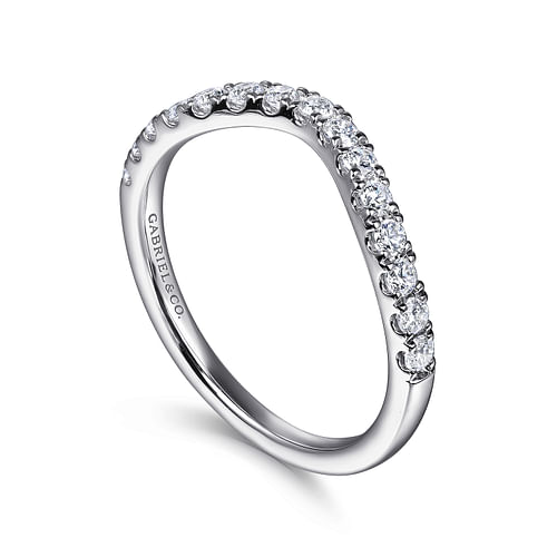 14K White Gold Diamond Wedding Band