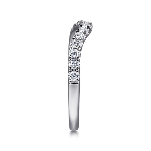 14K White Gold Diamond Wedding Band