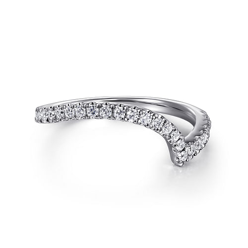 14K White Gold Diamond Wedding Band