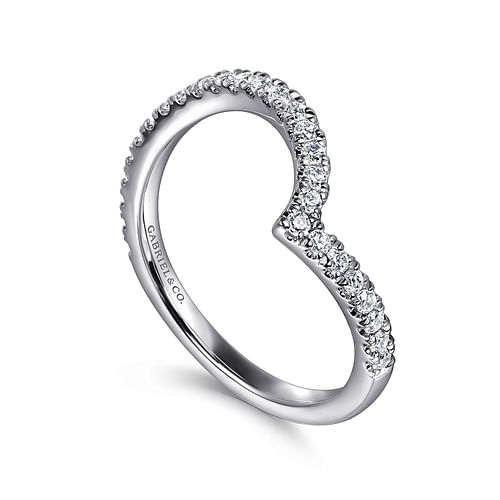 14K White Gold Diamond Wedding Band