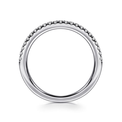 14K White Gold Diamond Wedding Band