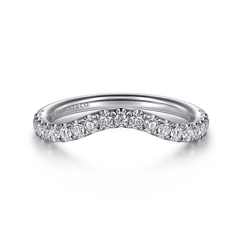 14K White Gold Diamond Wedding Band